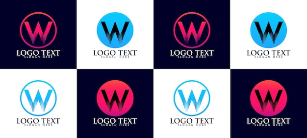 W letter logo, abstract letter w logo template