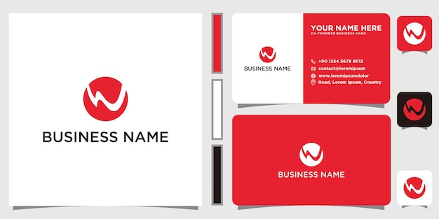 W Letter Logo Business Template Vector pictogram en visitekaartje