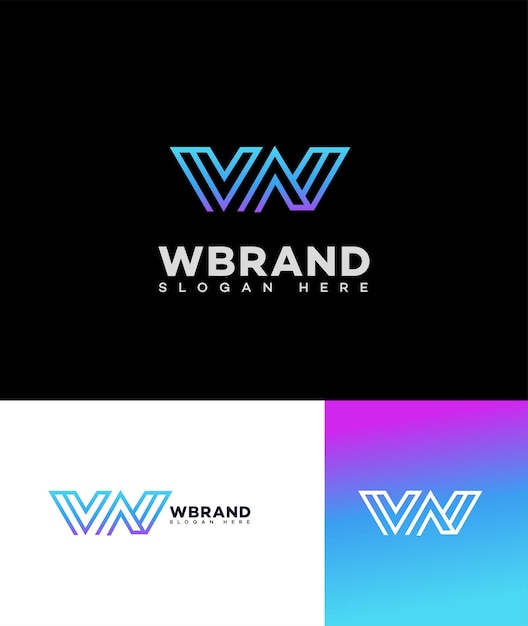 Vector w letter logo icon brand identity sign symbol template (vorm van het logo van het merk)