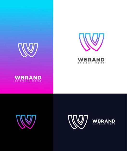 Vector w letter logo icon brand identity sign symbol template