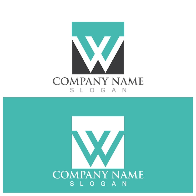 W lettera logo template