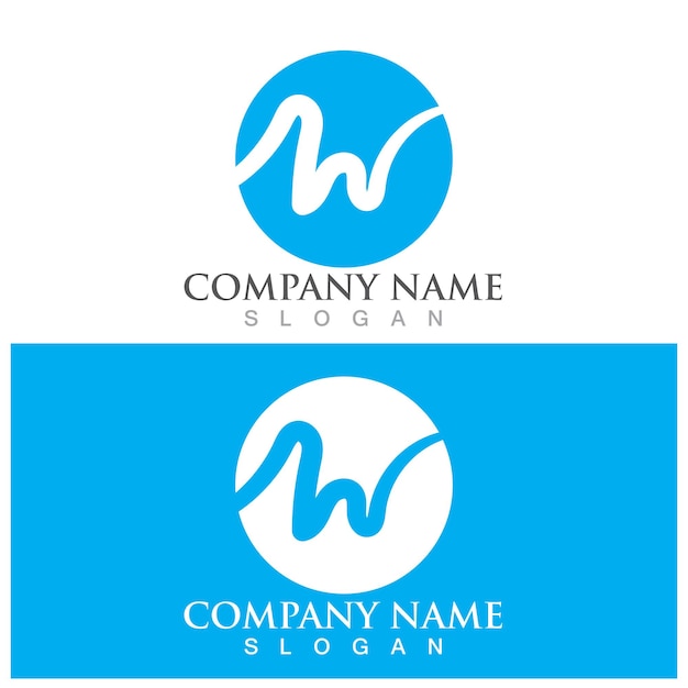 W lettera logo template