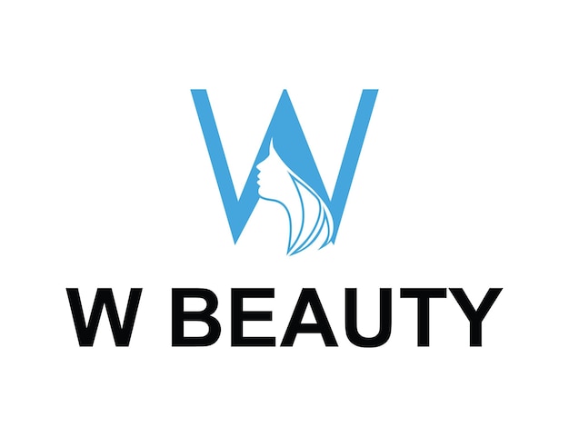 Vector w letter met vrouwen schoonheid w salon beauty logo