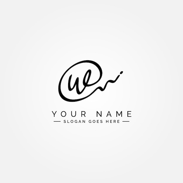 W Letter Signature Logo W letter Initial Logo Logo voor bedrijfsnaam Begint met de letter W