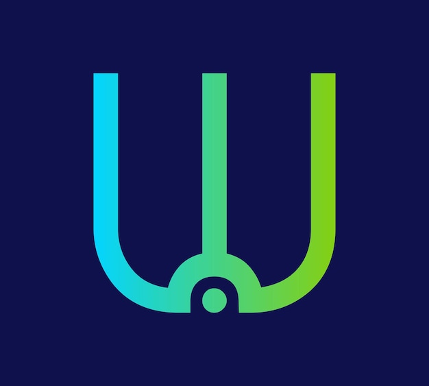 Vector w letter technology logo