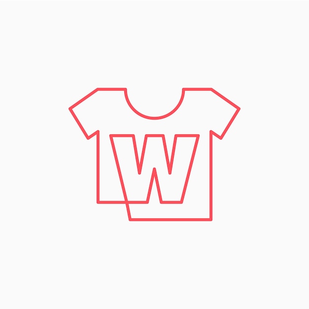 W letter tee t-shirt kleding kleding monogram logo vector icoon illustratie