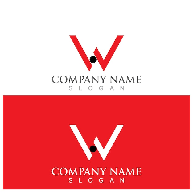 W letter template logo