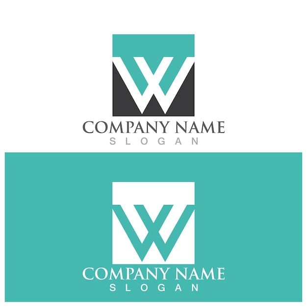 W letter template logo