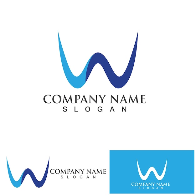 W Letter Template Logo