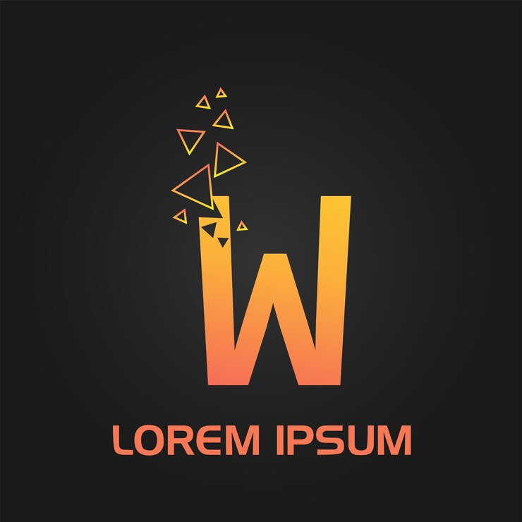 W Letter Triangle Bubble Style Initial Logo