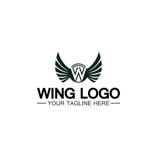 W letter voor vleugels logo ontwerp combinatie w letter en vleugels