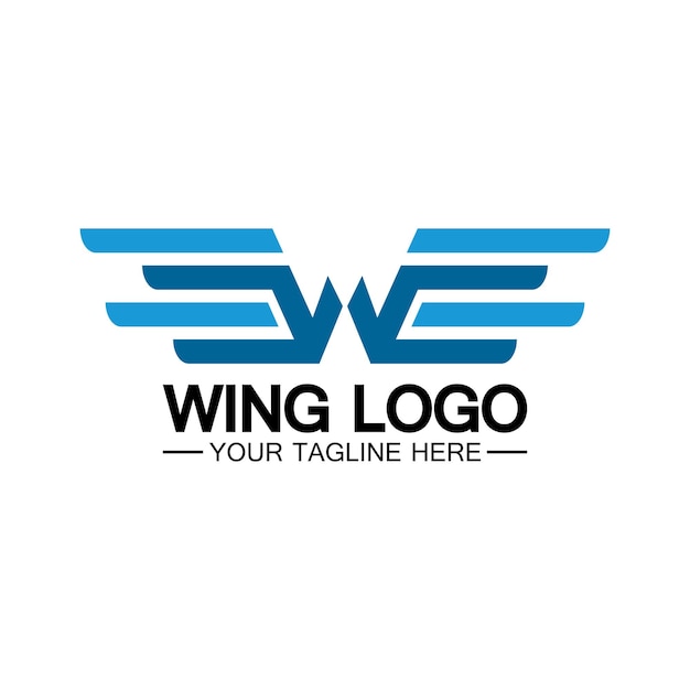 W letter voor vleugels logo ontwerp combinatie w letter en vleugels