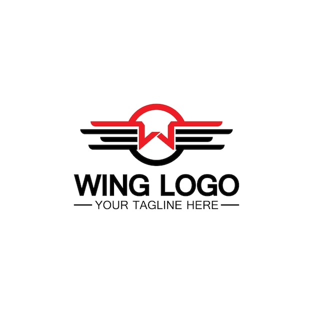 W letter for wings logo design combination w letter and wings