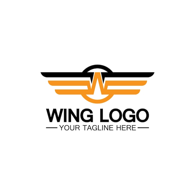 W letter for wings logo design combination w letter and wings