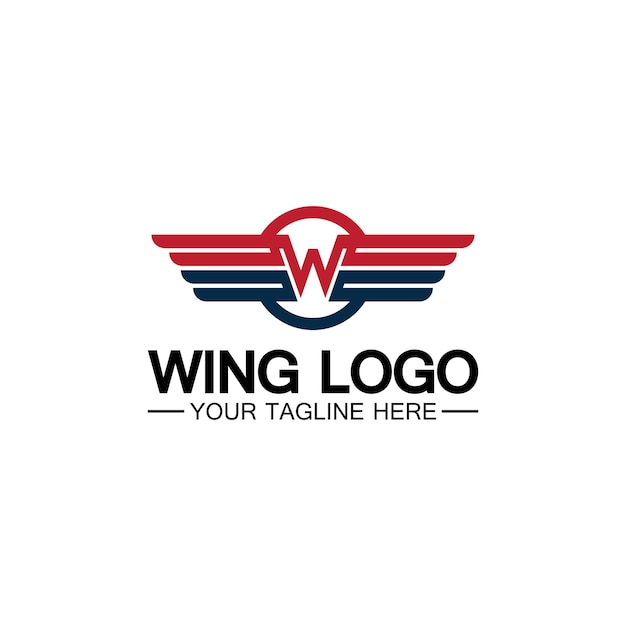 W буква для крыльев сочетание дизайна логотипа w буква и крылья