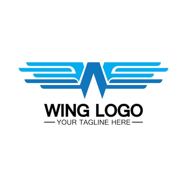 Vector w letter for wings logo design combination w letter and wings