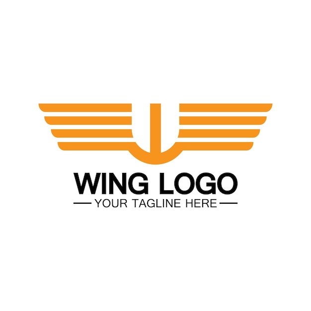 날개 로고 디자인 조합 w 문자와 날개에 대한 W 문자