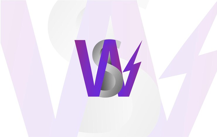 Vector w and lightning between s letter logo design template