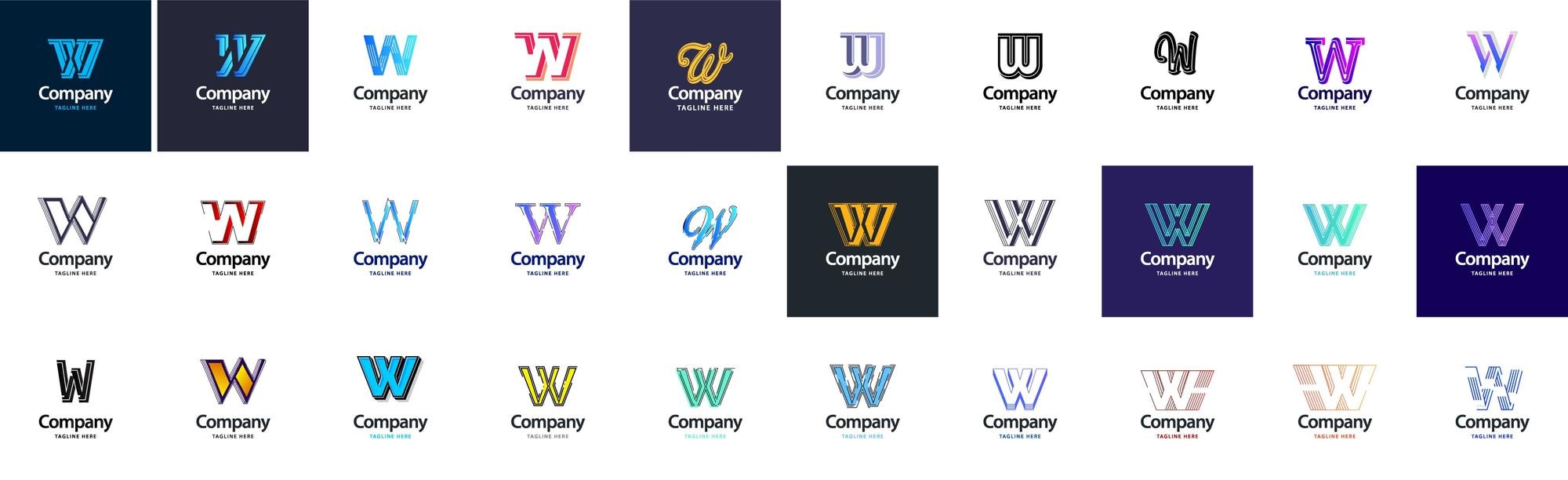 Premium Vector  W logo collection 30 business logo collection for  financial company or design agency vector brand illustration