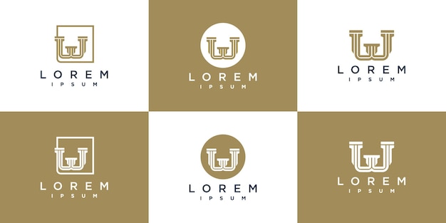 W logo collection for business premium vector