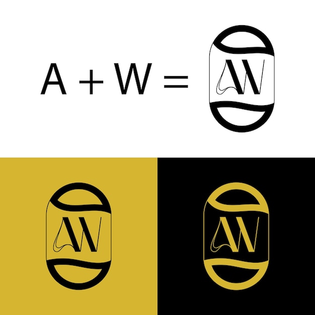 A and w logo design