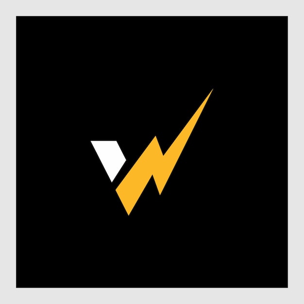 W logo energievector voor identiteitsbedrijf. eerste brief donder sjabloon vectorillustratie