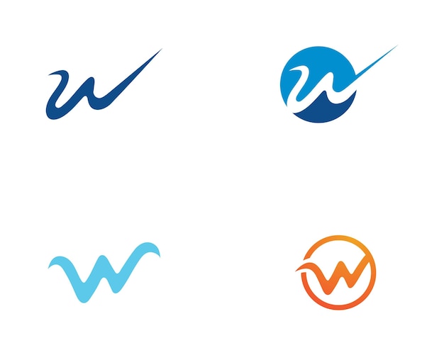 W logo and symbol business vectors