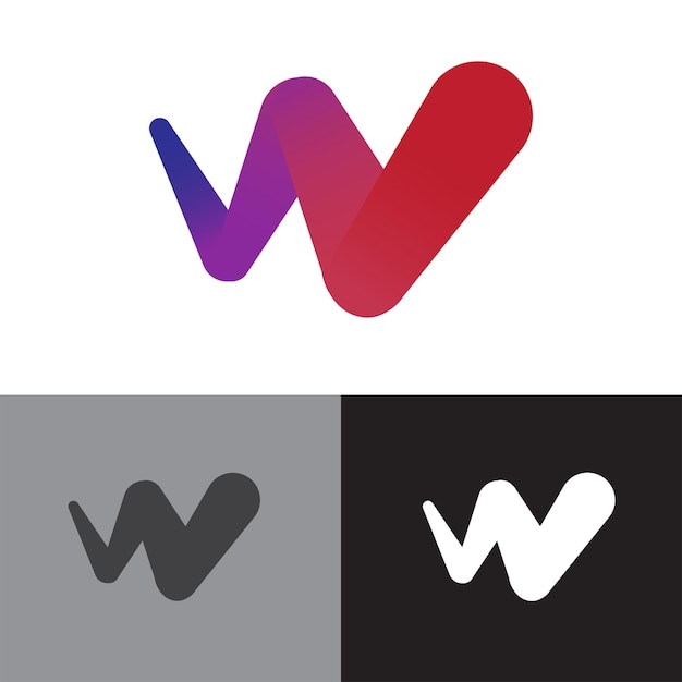Vector w-logogradatie modern luxueus en eenvoudig geschikt voor een verscheidenheid aan merklogo's