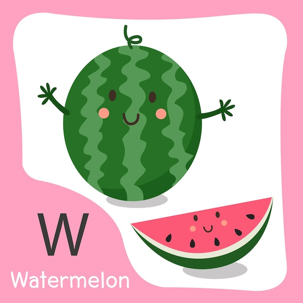 w watermelon fruit cute