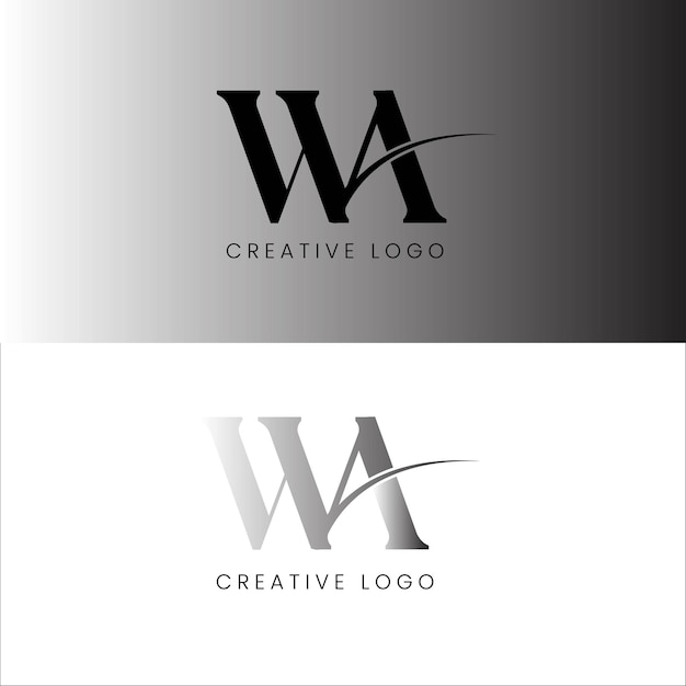 WA beginletter logo ontwerp