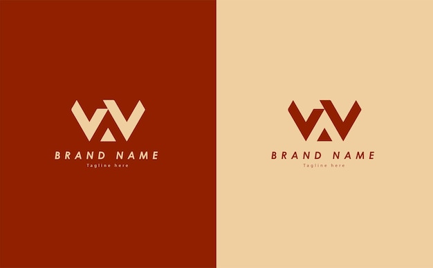 WA elegant vector logo design in red and light yellow color