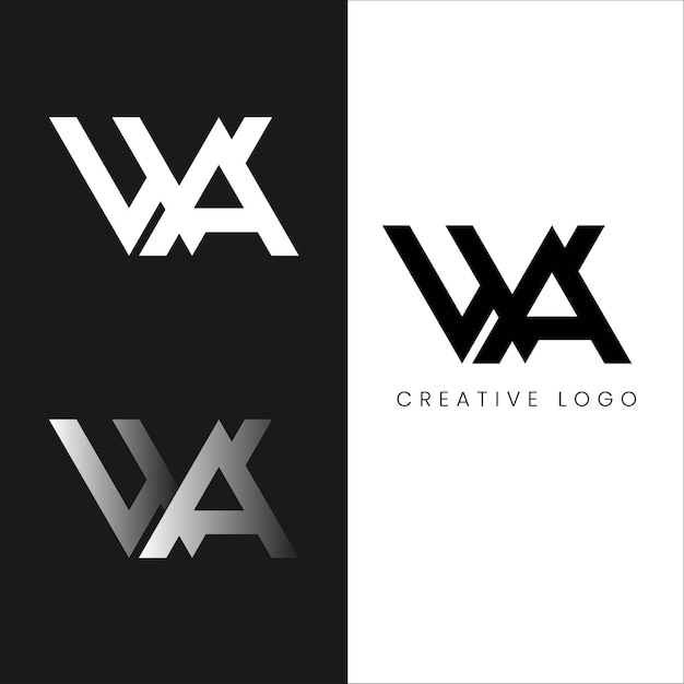 Vector wa initial letter logo