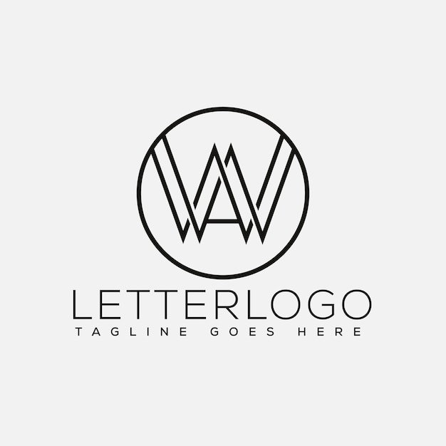 Vettore elemento di branding grafico vettoriale del modello di progettazione del logo wa