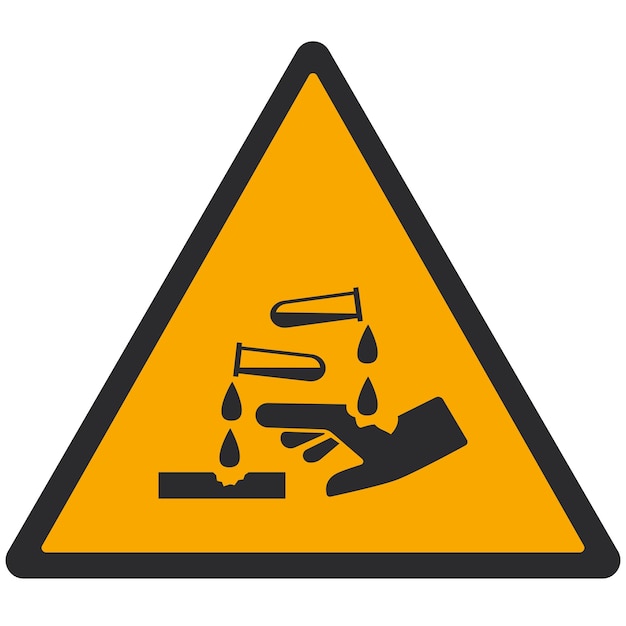 WAARSCHUWING PICTOGRAM BIJTENDE STOF ISO 7010 W023