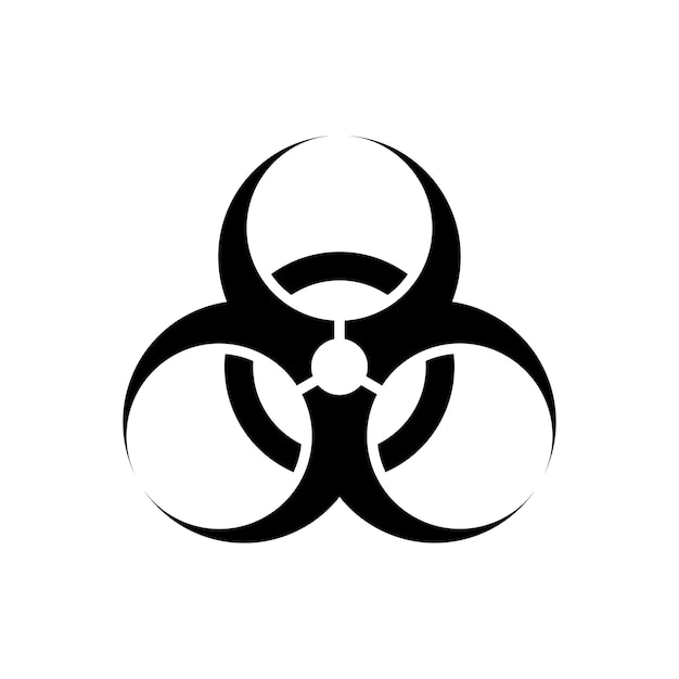 Waarschuwingsbord over biohazard-aanvallen. Symbool van het risico van virale infectie. Risico zone.