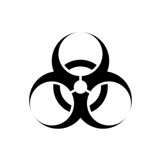 Waarschuwingsbord over biohazard-aanvallen. Symbool van het risico van virale infectie. Risico zone.