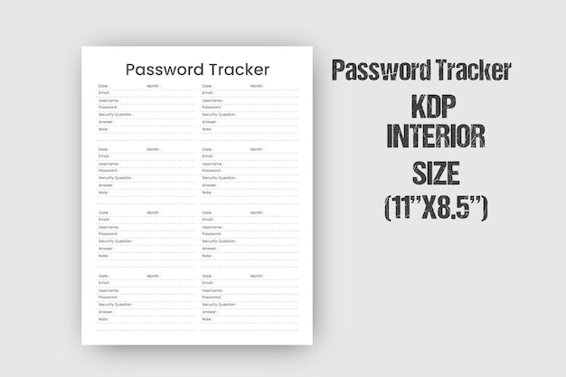 Wachtwoord Tracker KDP interieursjabloon