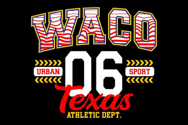 Vettore design tipografico vintage waco texas 06