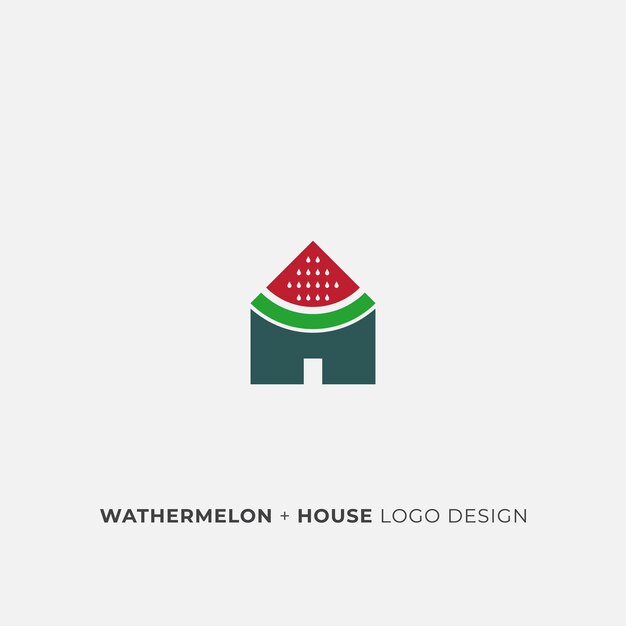 Waermelon and House logo design minimal and clean