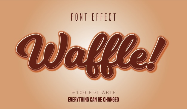 Wafel tekst bewerkbaar lettertype effect