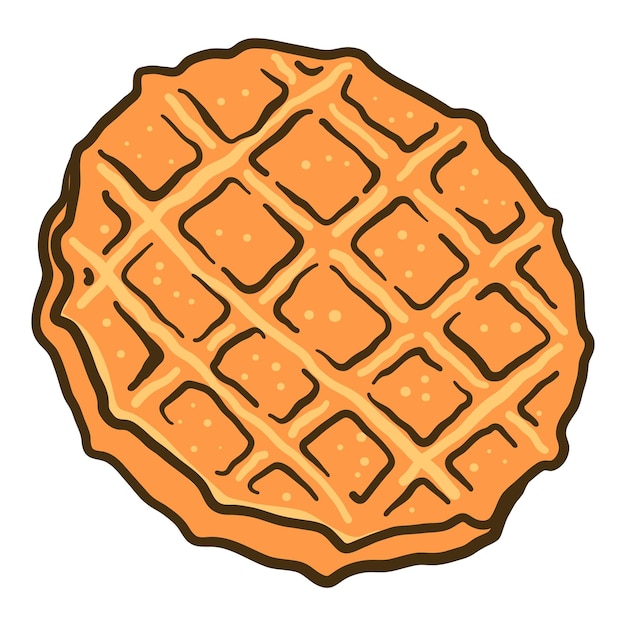 Wafelkoekje pictogram Hand getekende illustratie van wafelkoekje vector pictogram voor webdesign