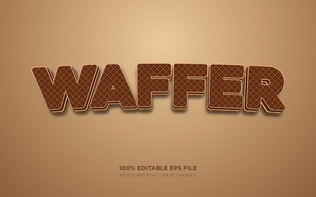 Vector wafer 3d editable text style effect