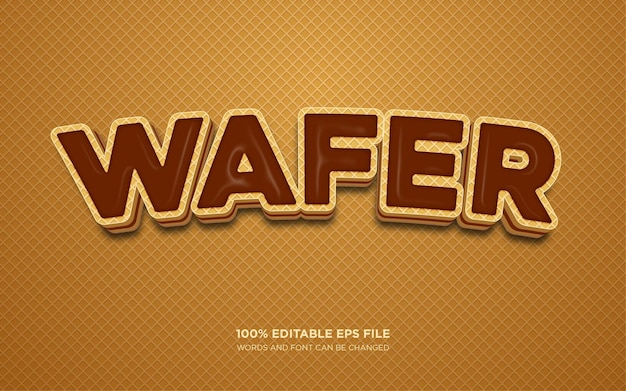 Vector wafer 3d editable text style effect