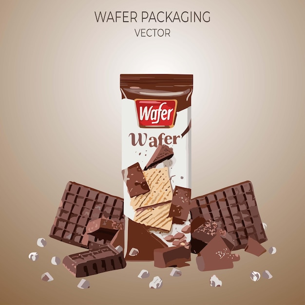 Wafer chocolate biscuit's packaging design generative ai