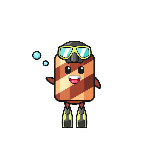 the wafer roll diver cartoon character
