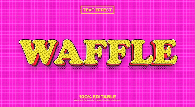 Vettore effetto testo 3d waffle