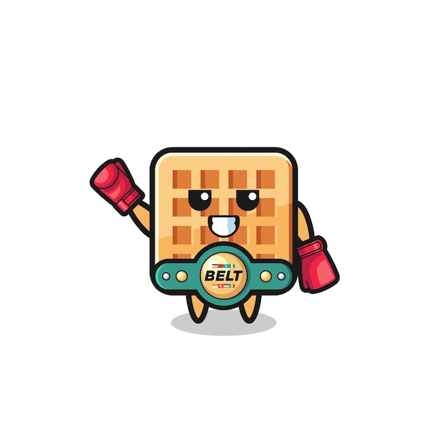 Waffle boxer mascot character