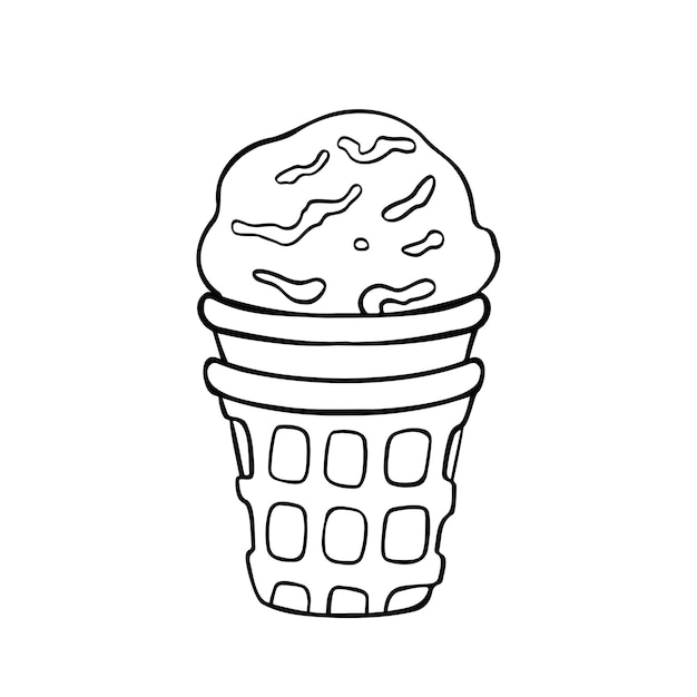 Waffle cup ice cream vector illustration