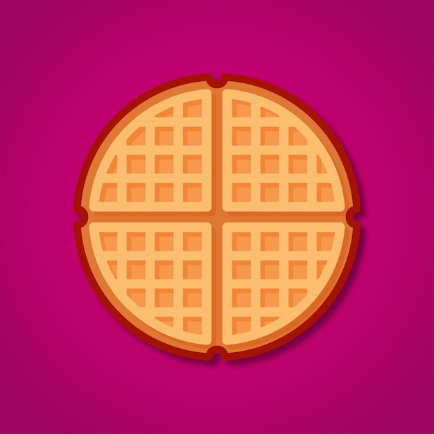 Waffle flat illustration vector isolated