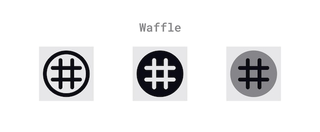 Waffle icons set